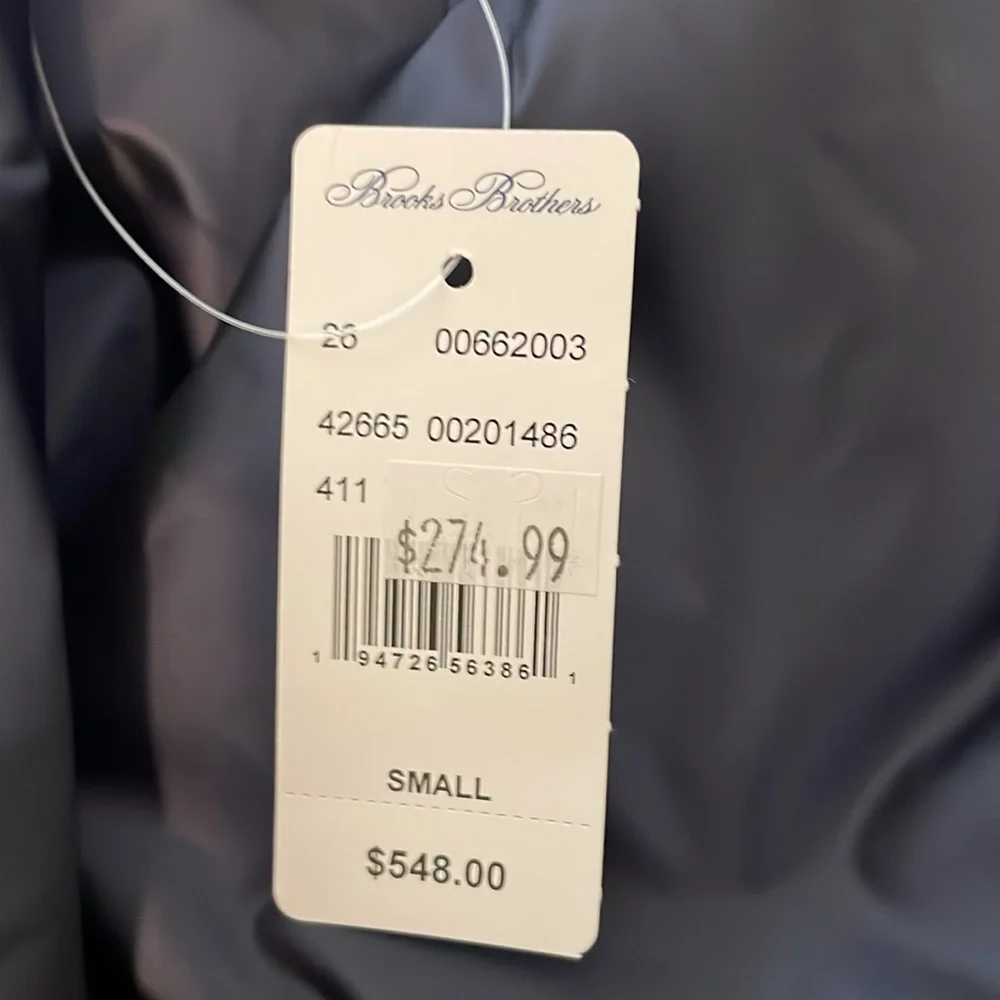 Brooks Brothers Down Water-Resistant Belted Puffer Coat in Navy NWT Sold Out - Picture 5 of 8